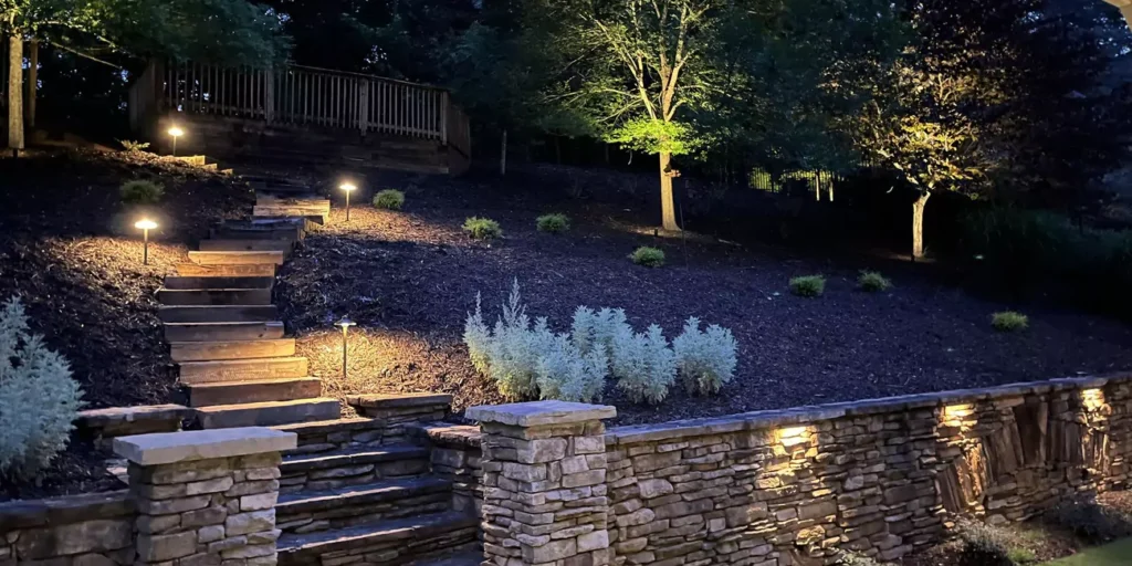 landscape lighting installation